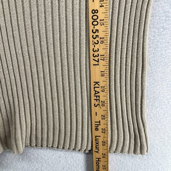 EILEEN FISHER Sweater XS Organic Cotton Tencel Ribbed Rolled Round Neck Beige - Picture 14 of 15